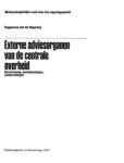 Externe adviesorganen van de centrale overheid. Beschrijving, ontwikkelingen, aanbevelingen