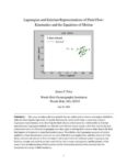 Lagrangian and Eulerian Representations of Fluid Flow: Kinematics and the Equations of Motion