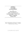 Signals, Systems and Inference: Class Notes for 6.011, Introduction to Communication, Control and Signal Processing