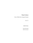 Think Python: How to Think Like a Computer Scientist, Version 2.0.17