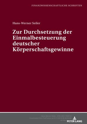 thumbnail-6971.jpg Zur Durchsetzung der Einmalbesteuerung deutscher Koerperschaftsgewinne - Image 1